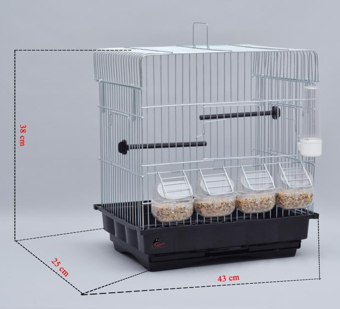 Canser Krom Dört Yemlikli Kanarya Kafesi 15'Li (C550)