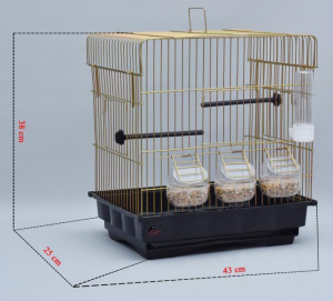 Canser Üç Yemlikli Kanarya Kafesi Sarı Galvaniz 15'Li (C554)