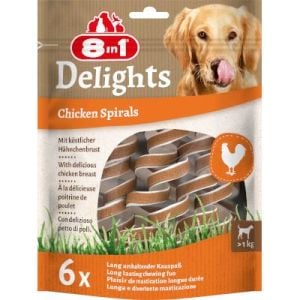 8 in 1 Smart Delights Chicken Spirals Tavuklu Burgu Köpek Ödülü 6lı SKT:02/25