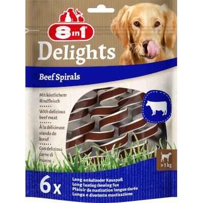 8 in 1 Smart Delights Beef Spirals Biftekli Burgu Köpek Ödülü 6 lı SKT:04/25