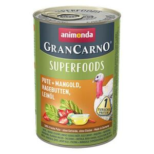 Animonda GranCarno Hindi Etli Pazı Kuşburnu Keten Tohum Yağlı Yetişkin Köpek Konservesi 400gr skt:02/25