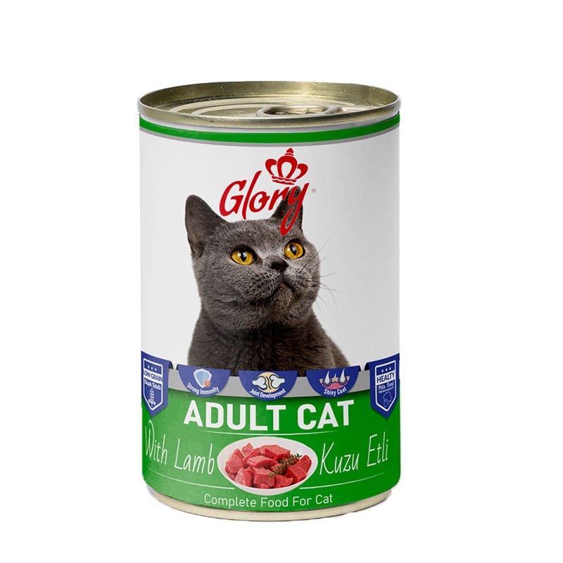 Glory Parça Kuzu Etli Yetişkin Kedi Konserve Maması 400 Gr 12 li skt:12/26 (G-054)