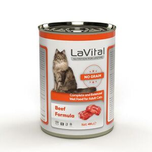 Lavital Biftekli Tahılsız Yetiskin Kedi Konservesi Ezme 400gr 12 li