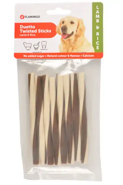 Flamingo Duetto Kuzulu ve Pirinçli Çubuk Köpek Ödül Maması 85gr skt: 03/26