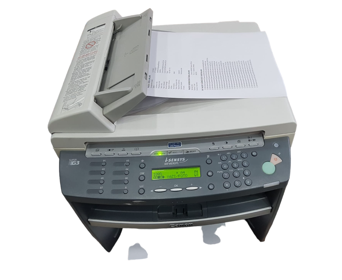 2. EL CANON MF4690PL YAZICI/TARAYICI/FOTOKOPİ/FAX/ETHERNET OFİS TİPİ