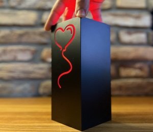 uçurtmalı kalp | masa üstü ışıklı kutu | sevgiliye özel