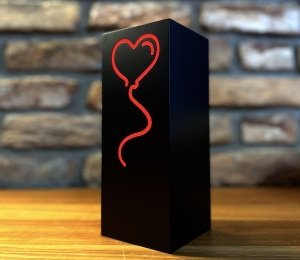 uçurtmalı kalp | masa üstü ışıklı kutu | sevgiliye özel