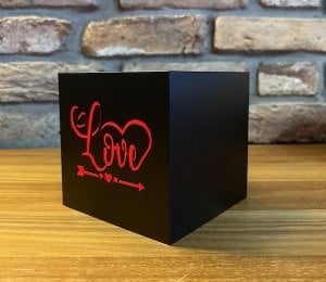 sevgi küpü | masa üstü ışıklı kutu | sevgiliye özel