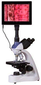 Levenhuk MED D10T LCD Dijital Trinoküler Mikroskop Büyütme: 40–1000x. Trinoküler başlık, LCD ekranlı 5 MP dijital kamera