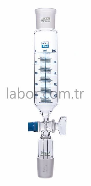 Borucam Silindirik Damlatma Hunisi ''Teflon Musluklu''   50 ml