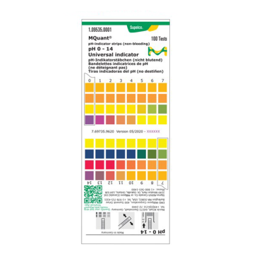 Merck 109535 pH Kağıdı pH 0 - 14, | pH-indicator strips pH 0 - 14 Universal indicator McolorpHast™ (100 Adet/Kutu)
