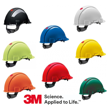 3M™ G3000NUV-RD Madenci Bareti, Uvicator, Mandallı, Havalandırmalı, Plastik Ter Bantlı, Kırmızı Renk