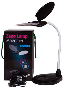 Levenhuk Zeno Lamp ZL7 Siyah Büyüteç Büyütme: 2x. Çap: 125 mm LED