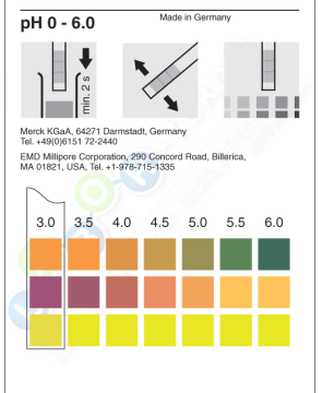 Merck 109531 pH-İndikatör Şeritleri Acilit®  pH 0 - 6  McolorpHast™ 1 Ep