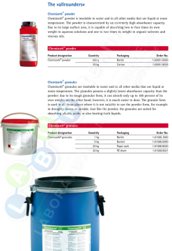 Merck 102051 Chemizorb® Powder Dökülen Kimyasallar İçin Absorbent 25 kg