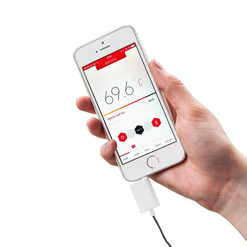 TFA 14.1505.02 'Termowıre®' Gurme Termometre -40...+250 °C Beyaz Akıllı Telefonlar İçin