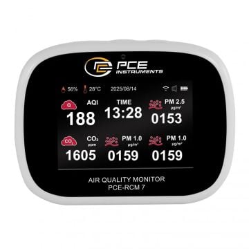 PCE RCM 7 Hava Kalitesi Ölçer / TVOC, CO2 (Karbondioksit), PM1, PM2.5, PM10, Sıcaklık ve Nem ölçümü
