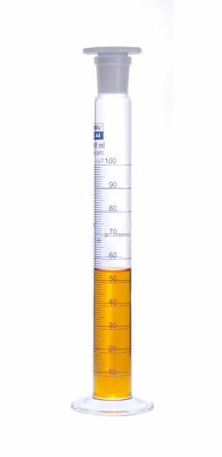 Borucam Çalkalama Mezürü 25 ml Cam Dar Boyunlu (Plastik Kapaklı)  NS19/26 Şilifli 25 ml / 1 Adet