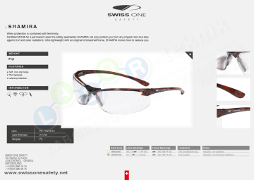 Swissone Safety Shamira Koruyucu Gözlük (Açık Renk)