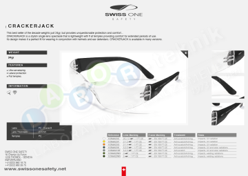 Swissone Safety Crackerjack Koruyucu Gözlük (Siyah Renk)