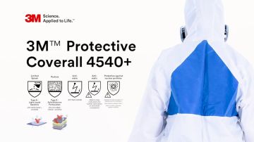 3M™ 4540+ Koruyucu Tulum XL Belirli, Sınırlı Kimyasal Sıçrama ve Katı Hava Kaynaklı Partikül Koruma (Tip 5 ve 6)