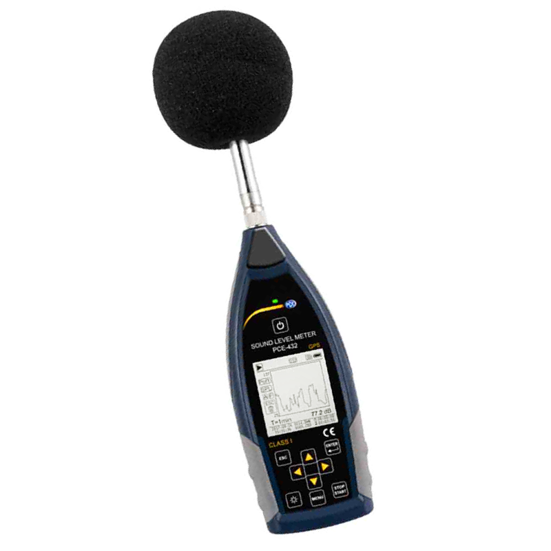 PCE 432 Gürültü Ölçüm Cihazı Entegre GPS Fonksiyonu Class 1 22... 136 dB