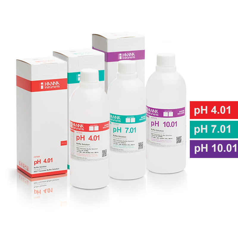 Hanna HI7000 SET pH 4.01 - 7.01 - 10.1  Kalibrasyon Çözeltileri - 3 x 500 ml