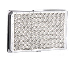greiner BIO-ONE 655075 Mikroplate, 96 Kuyucuklu, PS, F-Taban, Konik Form, Beyaz, Lumitrac, Med Bağlama 40 Adet / Kutu