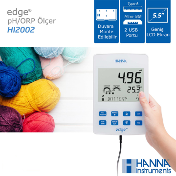HANNA HI2002-02 Edge® pH Metre  -2.00... 16.00 pH