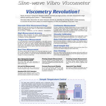 And SV-100 Sine Wave Viskozimetre 1000 – 100000 mPa.s (cP)