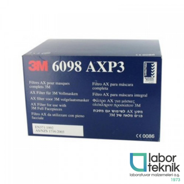 3M™ 6098 Organik Buhar, Gaz ve Partikül Filtresi (Bayonet Bağlantılı, AXP3 NR Filtreli) - (1 Çift)