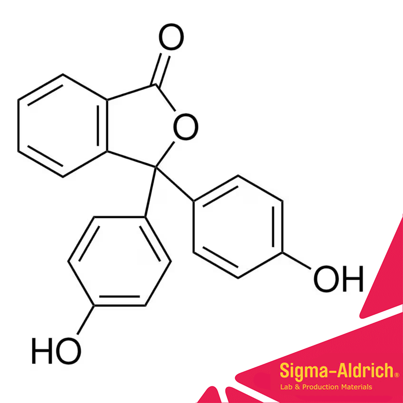 Sigma-Aldrich 33518 Phenolphthalein ACS reagent, reag. Ph. Eur., 98-102% (calc. to the dried substance), S. No.: 879 CAS No.: 77-09-8 100 gr