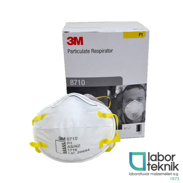 3M™ 8710 Ventilsiz Tek Kullanımlık Buğu ve Toz Koruyucu Maske AS/NZ - Valfsiz - P1 Filtreli - 1 Adet