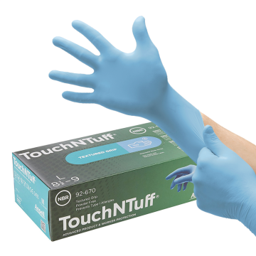 Ansell TouchNTuff® 92-670 Kimyasallara Dirençli Nitril Laboratuvar Eldiveni Extra Large (9.5 - 10) 100 Adet/Kutu