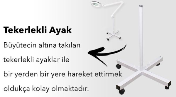 6017 Ayarlanabilir Işık Seviyeli Ayaklı ve Masaüstü Lup (8X)