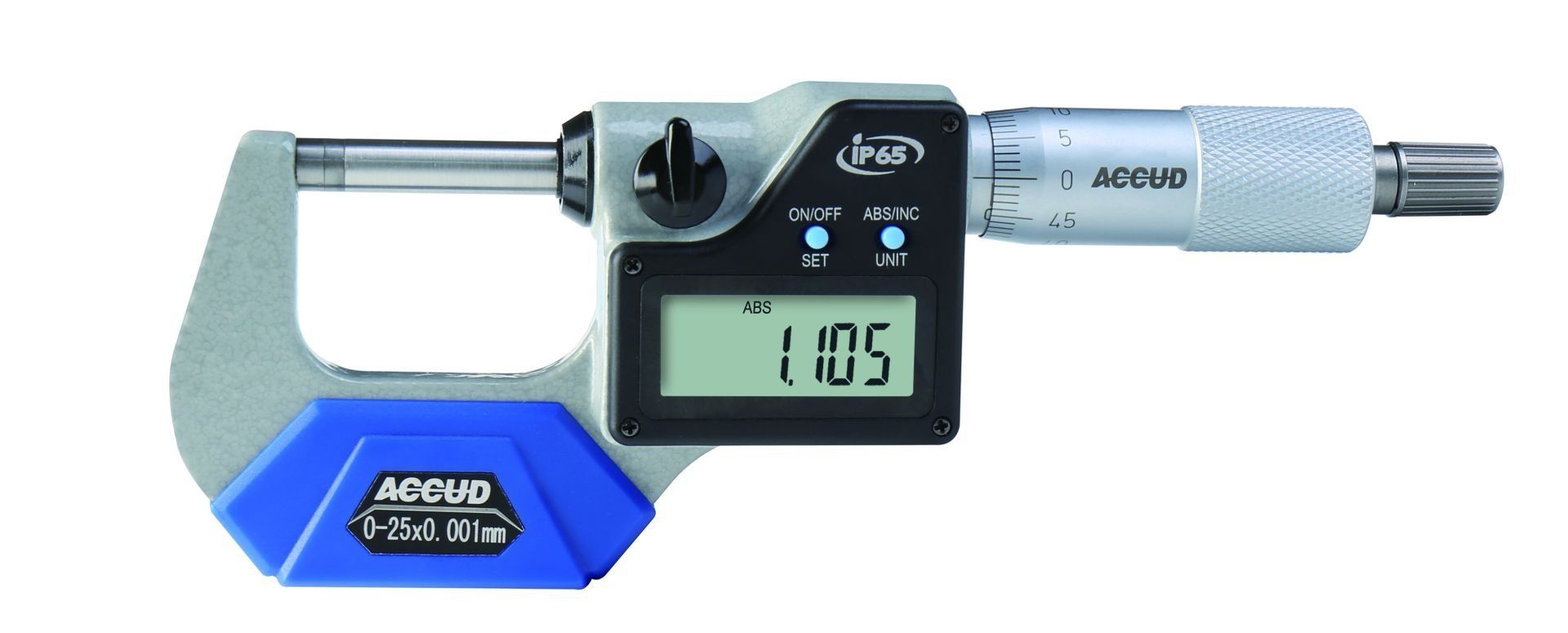 Accud IP65 Dijital Dış Çap Mikrometresi 313 Serisi 125-150 mm