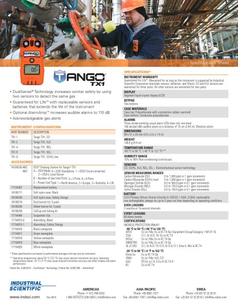 INDUSTRIAL SCIENTIFIC TX1-1 TAŞINABİLİR CO (Karbonmonoksit) GAZ DEDEKTÖRÜ