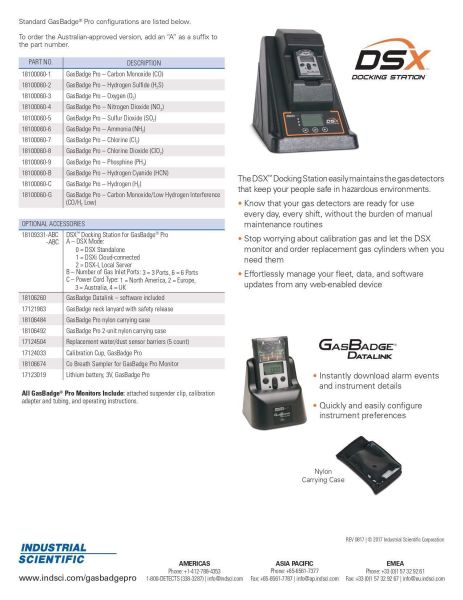 INDUSTRIAL SCIENTIFIC GAS BADGE PRO TAŞINABİLİR Cl2 (Klor) GAZ DEDEKTÖRÜ