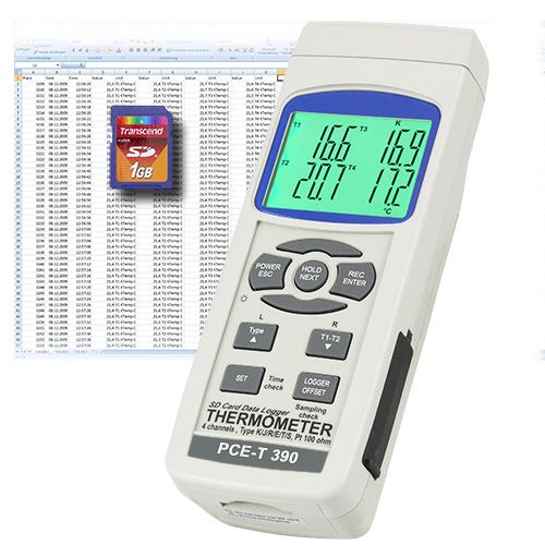 PCE-T390 Çift Kanallı Dijital Termometre Kayıt Özellikli Datalogger