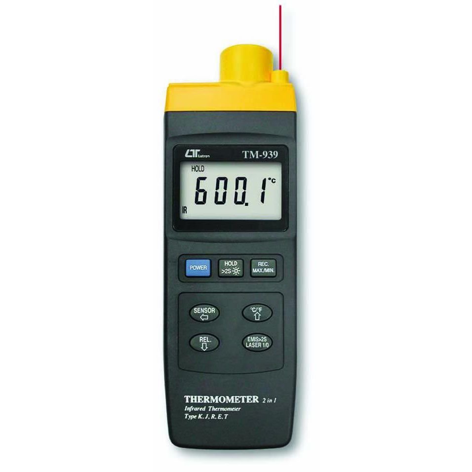 Lutron TM-939 İnfrared + K/J/R/E/T Tip Sıcaklık Ölçüm Cihazı