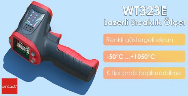 WT323E Rutubet Küf Analizli Lazerli Termometre 1050°C