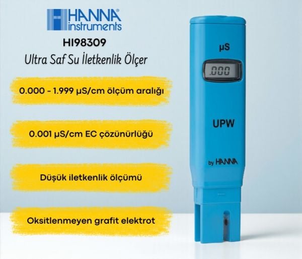 Hanna HI98309 UPW Ultra Saf Su İletkenlik Ölçer