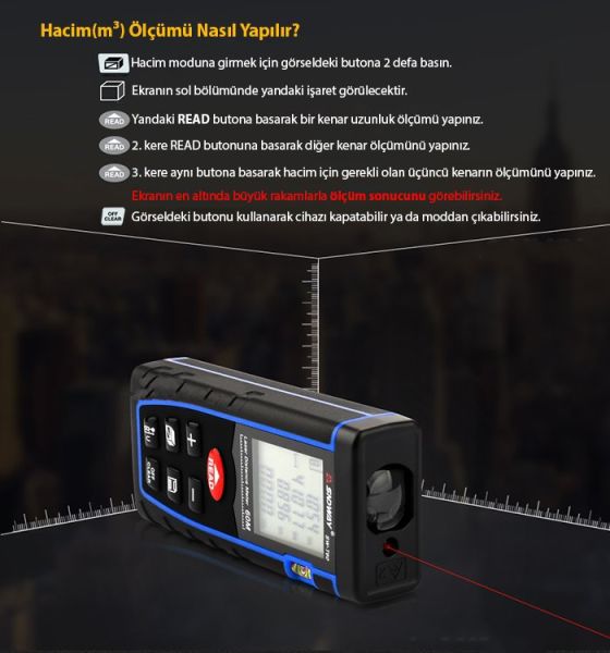 SNDWAY SW-T100 Lazermetre (100 Metre Ölçüm)