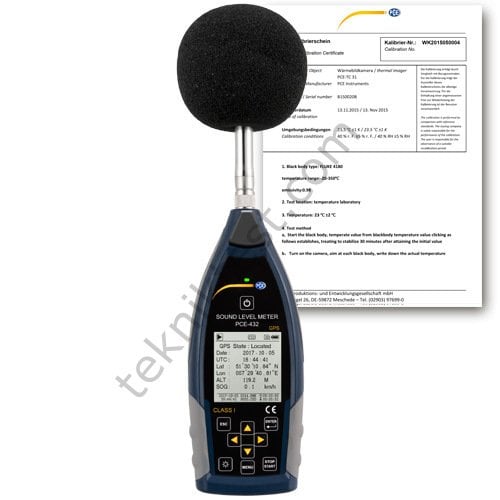 PCE-432 EKİT Ses Seviyesi Ölçüm Cihazı Kiti