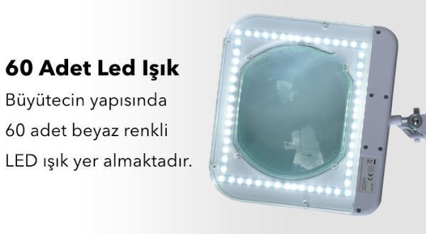 6020 Ayaklı ve Masaüstü Ledli ´Köşeli Lensli´ Büyüteç