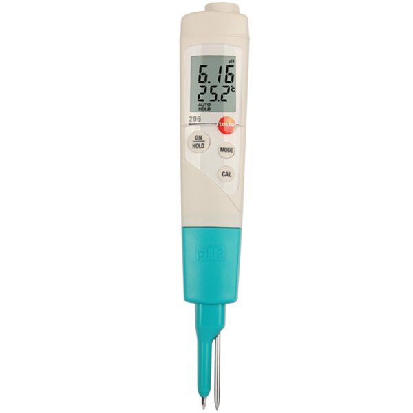 Testo 206 ph2 Yarı katı maddeler için pH/sıcaklık ölçüm cihazı