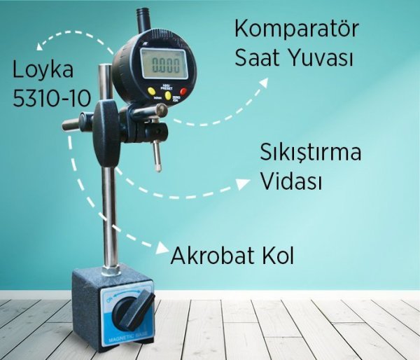 Loyka 5310 Komparatör Saati ve Manyetik Komparatör Standı Seti