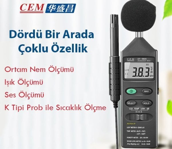 Cem DT-8820 Çok Fonksiyonlu Ölçüm Aleti