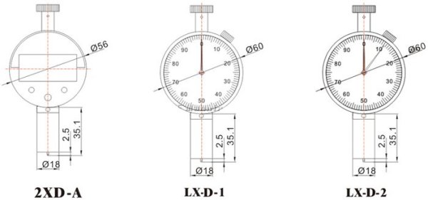 LX-D-2 Shore D Çift İbreli Sertlik Ölçüm Cihazı (Sert Kauçuk İçin)