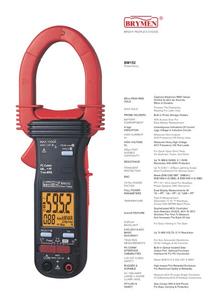 Brymen BM-152s Dijital Güç Ampermetre